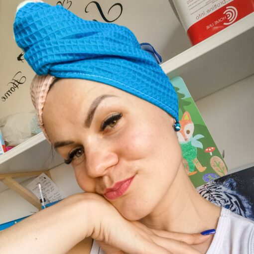 Spalvotas turbanas - rankšluostis