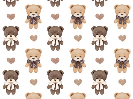 Meškiukai su širdelėm