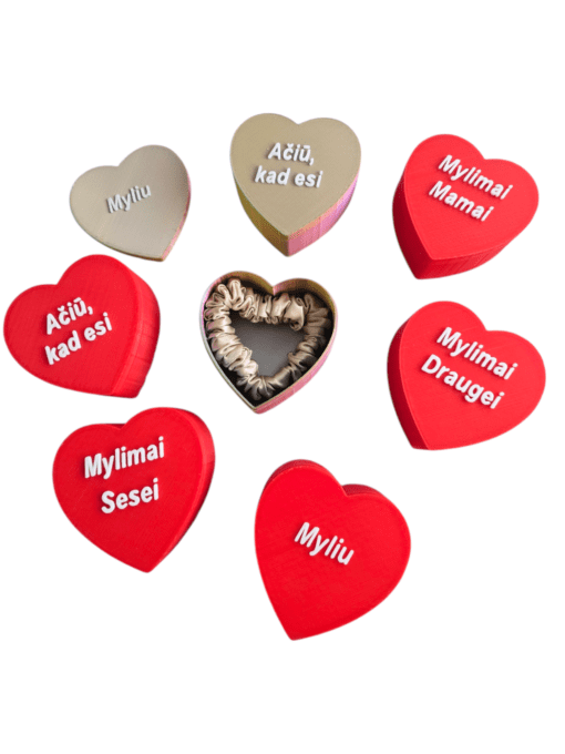 Personalizuota širdelė 3D 7x7cm.